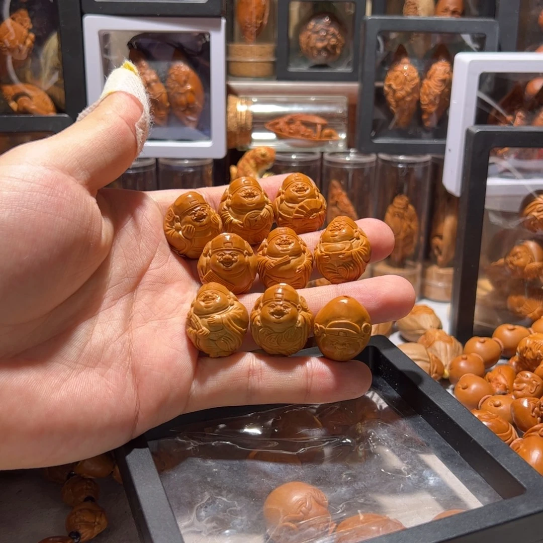 红***动手串/手链橄榄核手工八宝财神