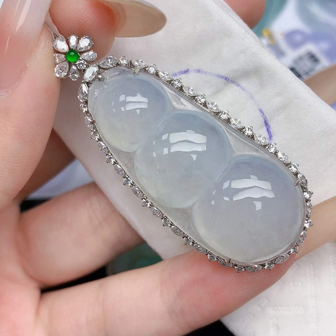 翡翠18K金镶嵌颈饰天然缅甸翡翠a货百元以上9元证书费自理