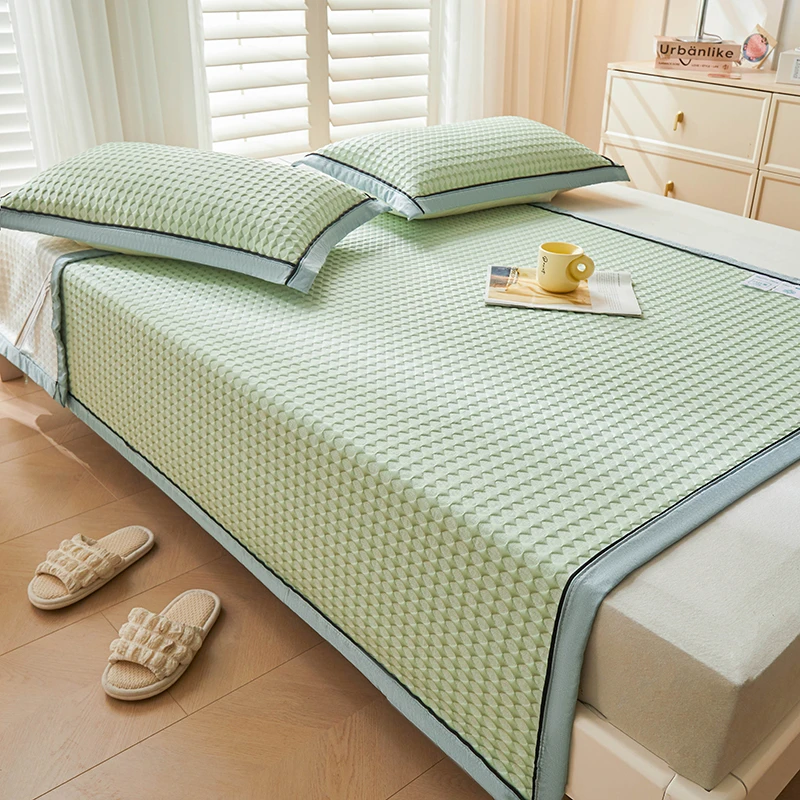 PE中分子冰豆豆凉席床单三件套乙纶夏季凉感可机洗高档冰丝空调席