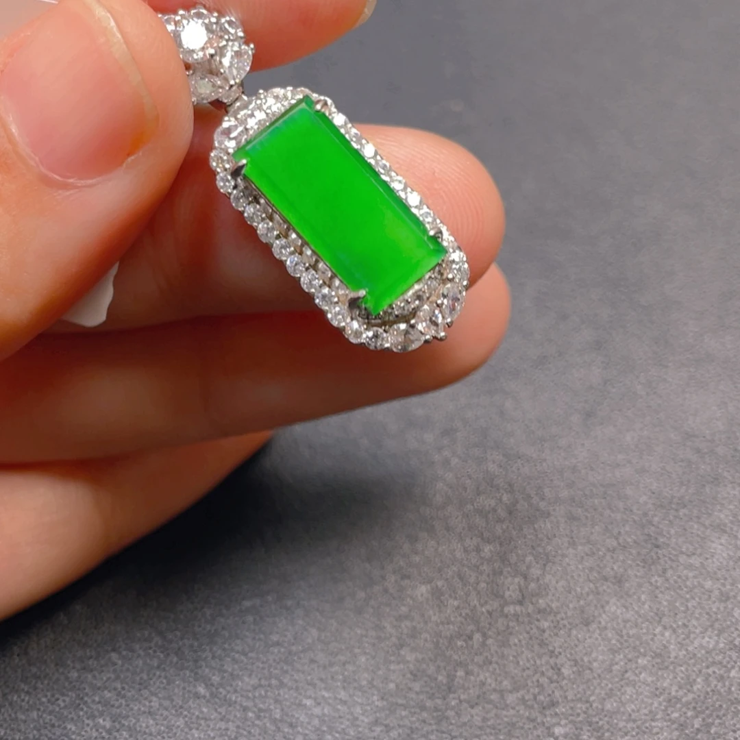 翡翠银S925镶嵌吊坠(不含链)