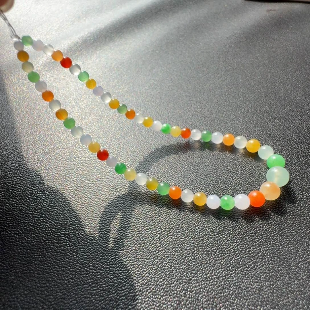 定制翡翠未镶嵌冰种彩色珠珠