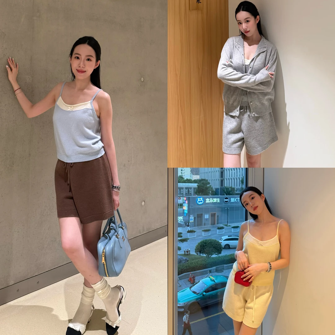 伙伴伙伴FellowFellow法式原创松弛氛围感软糯羊毛休闲针织短裤