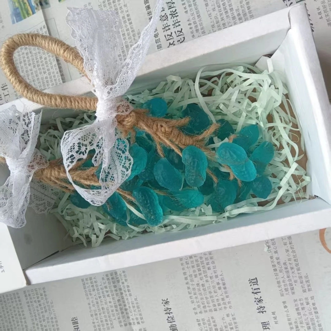 水晶蓝花生串香手工皂创意趣味高级感香薰伴手礼