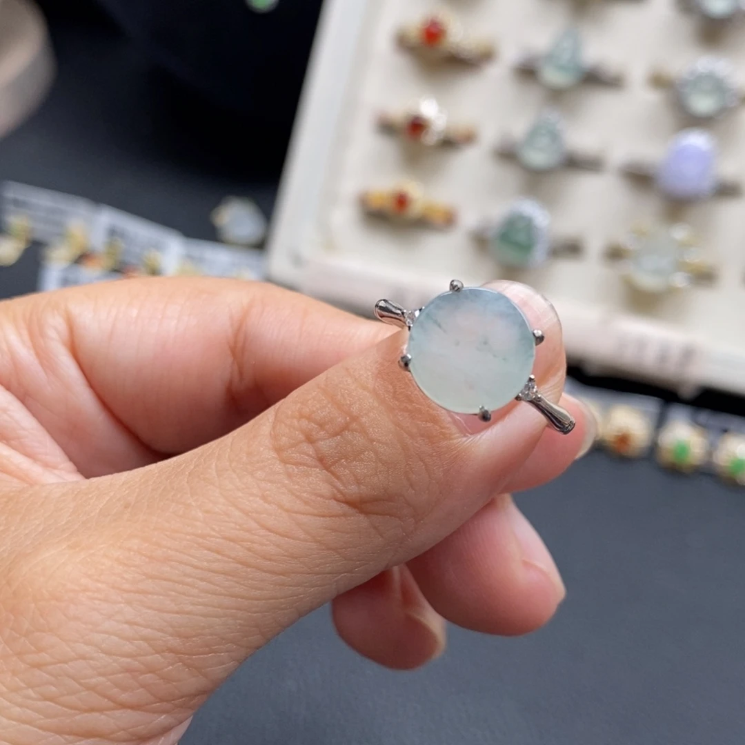 翡翠银S925镶嵌戒指