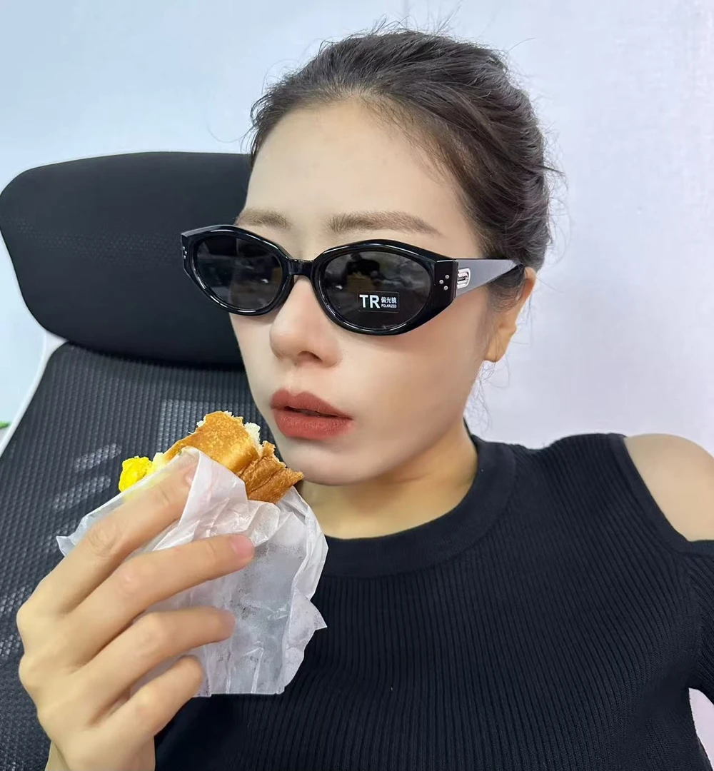 复古高级感猫眼太阳眼镜防晒防紫外线墨镜开车显脸小街拍明星同款