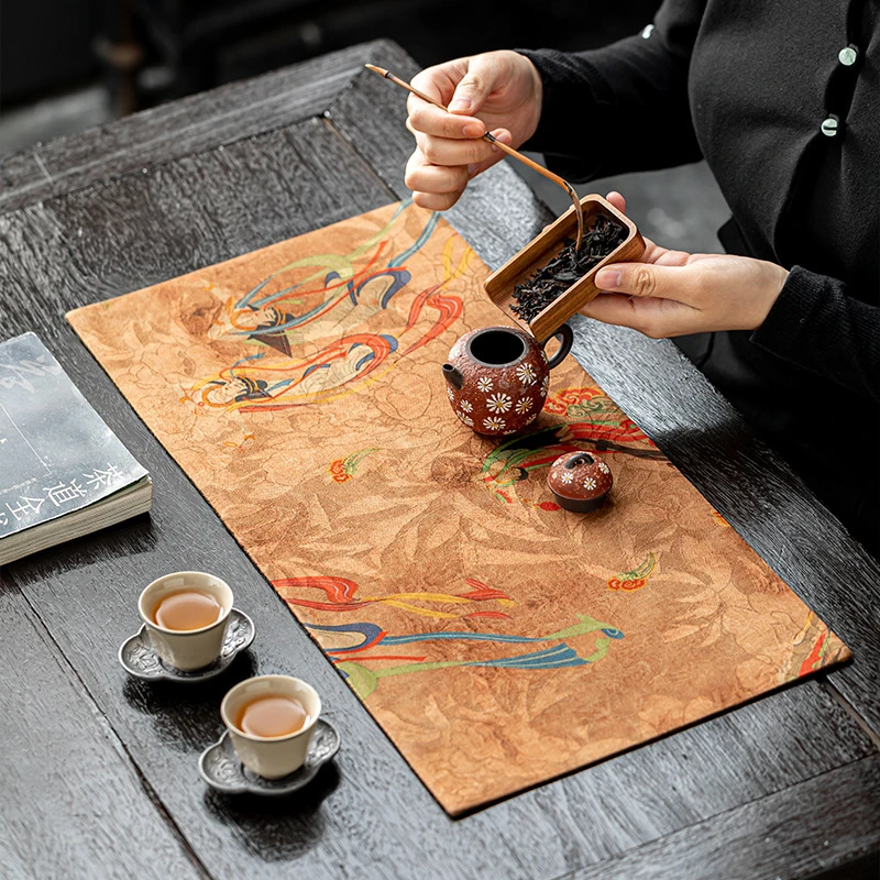 中式手工轻奢复古禅意香云纱茶席桌垫棉麻布艺壶垫杯垫干泡茶台布