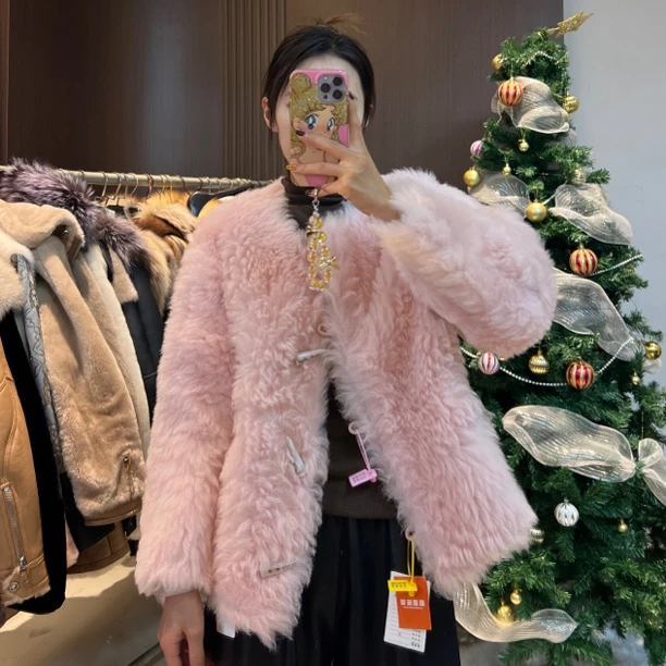 实体清货！皮毛一体外套77857FE