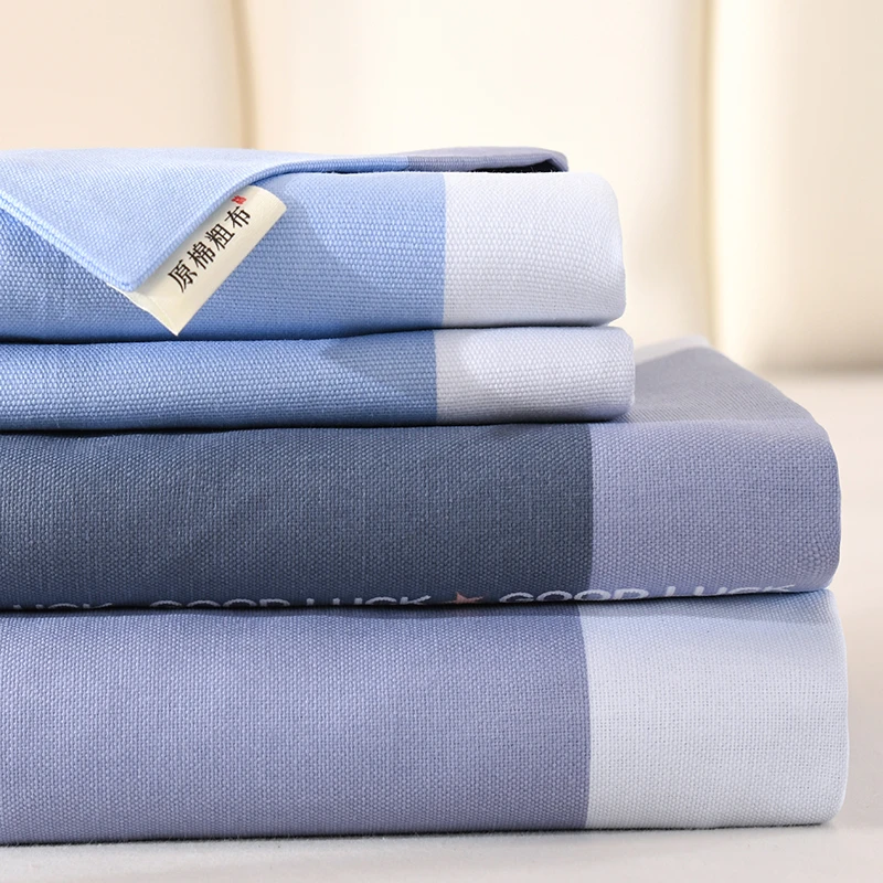 夏季老粗布吸汗透气床单三件套柔软家用速干加厚床上用品可机洗