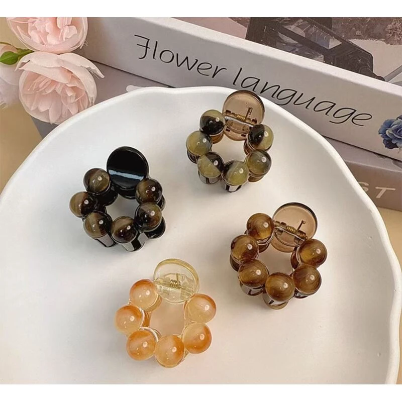 诗泊雅 亚克力抓夹八边抓夹女2025新款后脑勺发量多高级感咖色发