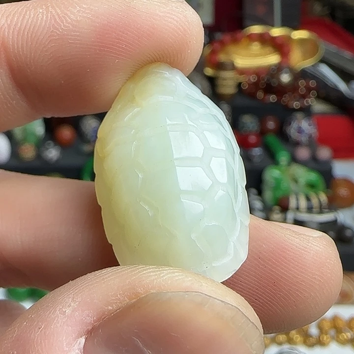 白玉菩提吊坠空*悟精品