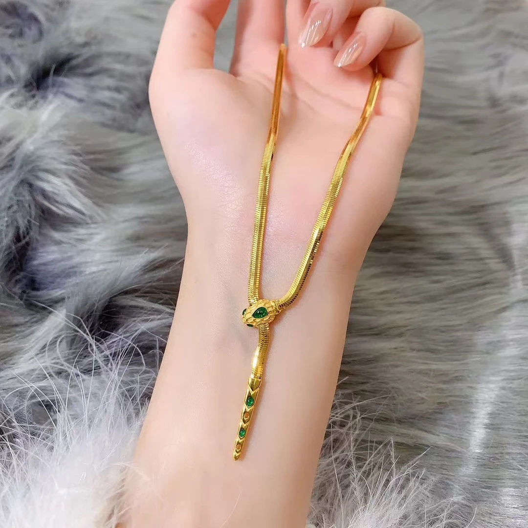 【伟新源】足金999 5G工艺  绿蛇骨套链18.67克