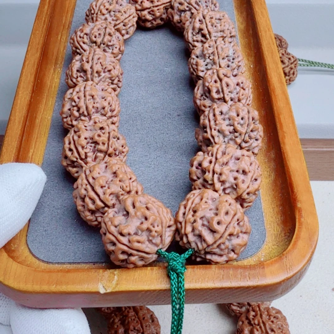 金刚菩提吊坠原生态安娜老籽五星梅花双龙订制2 1姜黄皮