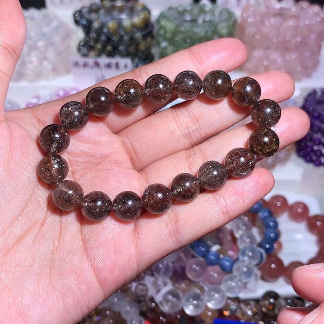 未镶嵌手链水晶黑金云母草莓晶10