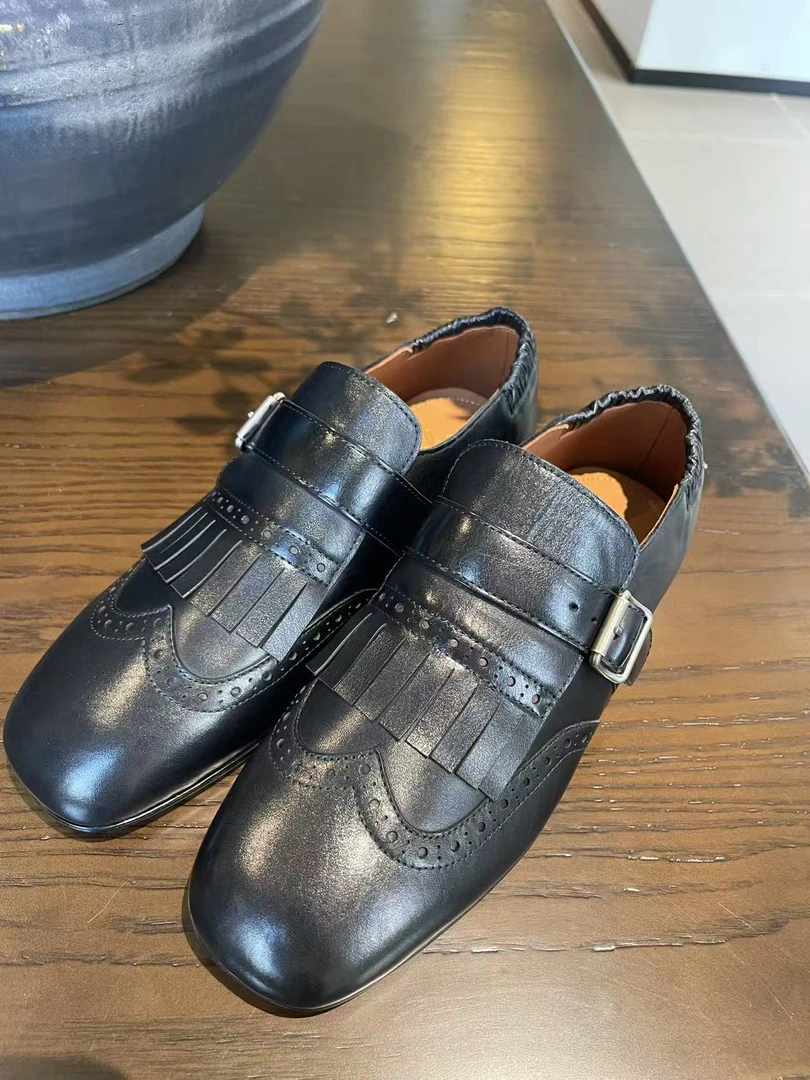 经典中口单鞋流苏乐福鞋平底