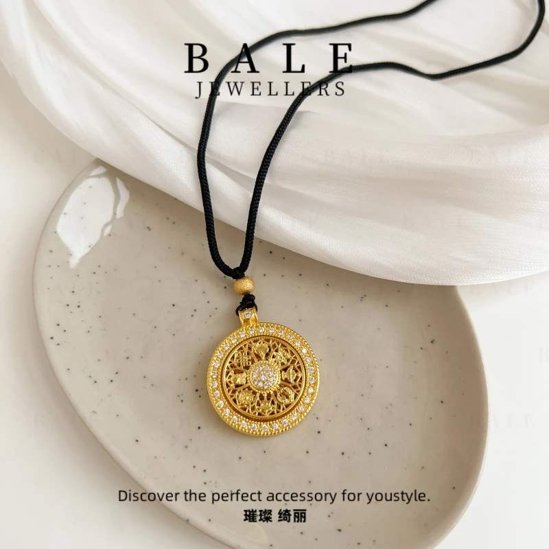 铜合金项链 L2026 L2037 气质轻奢时尚百搭复古旋转坠链