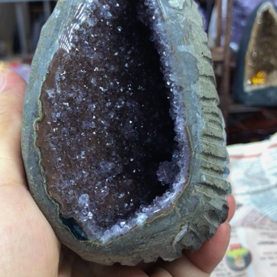 石材紫水晶钱袋子