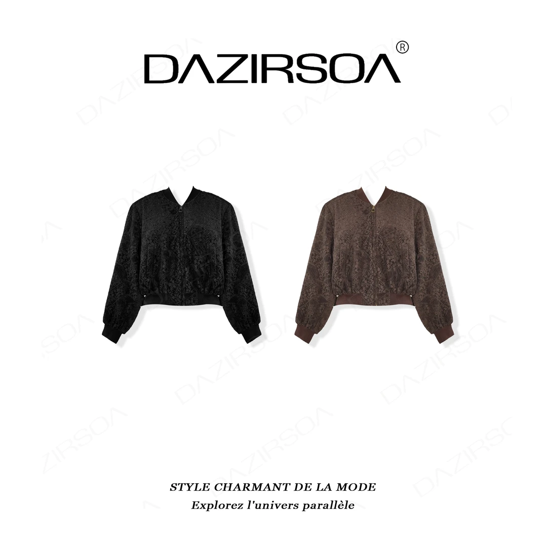 DAZIRSOA/达姿“巴黎纪事”时尚百搭蕾丝个性复古夹克外套 AA656