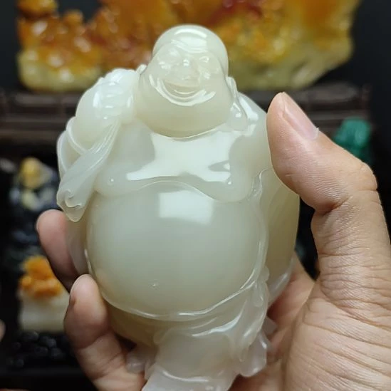 梦***奇寿山石高山猪油白