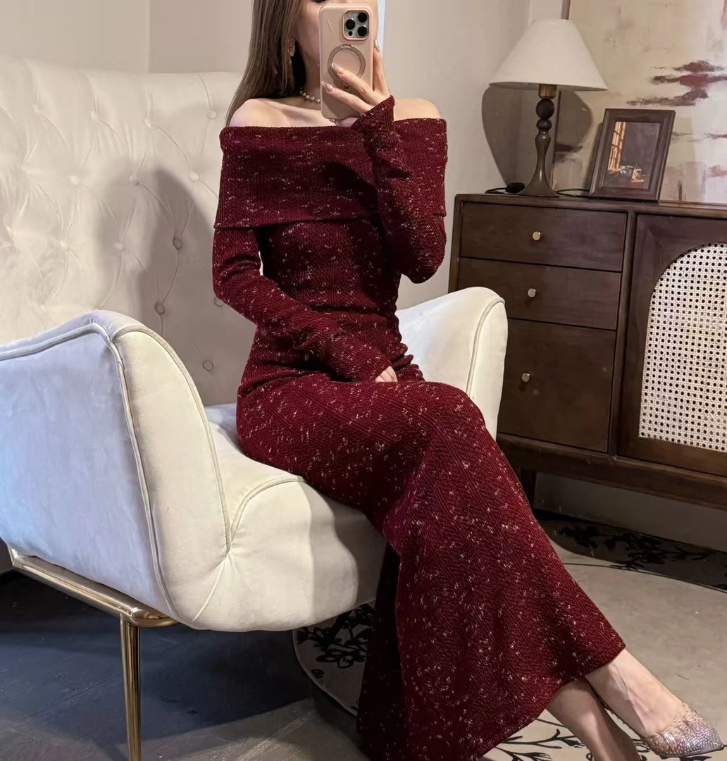 【董董】C300 如约而至 新款气质长袖时尚氛围感冬季连衣裙 QC