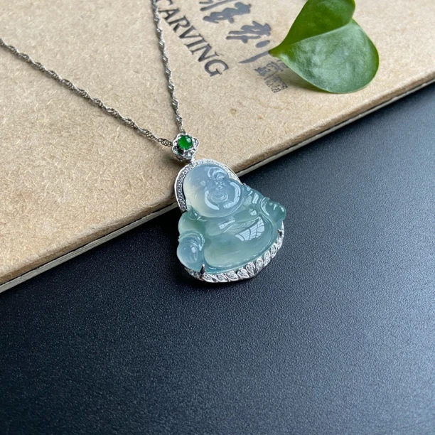 《金镶冰佛公》天然缅甸翡翠A货吊坠