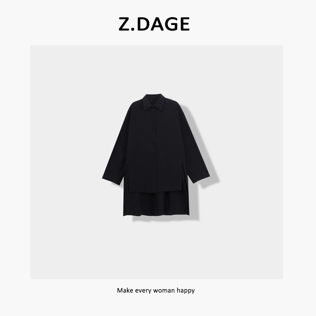 z.dage-‘智性通勤’早春款极简风垂感设计长袖衬衣-25089