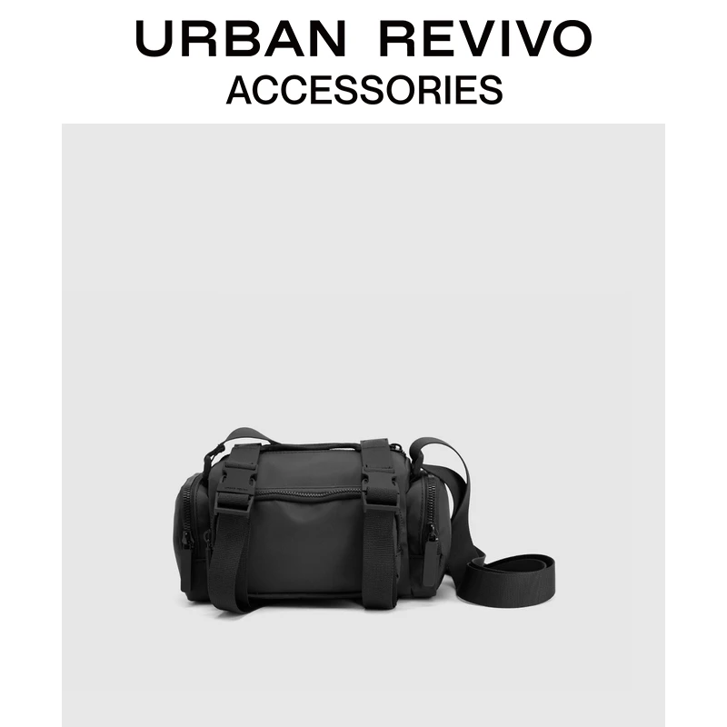 URBAN REVIVO2025夏季新款男士多袋圆筒手提斜挎包UAMB50078
