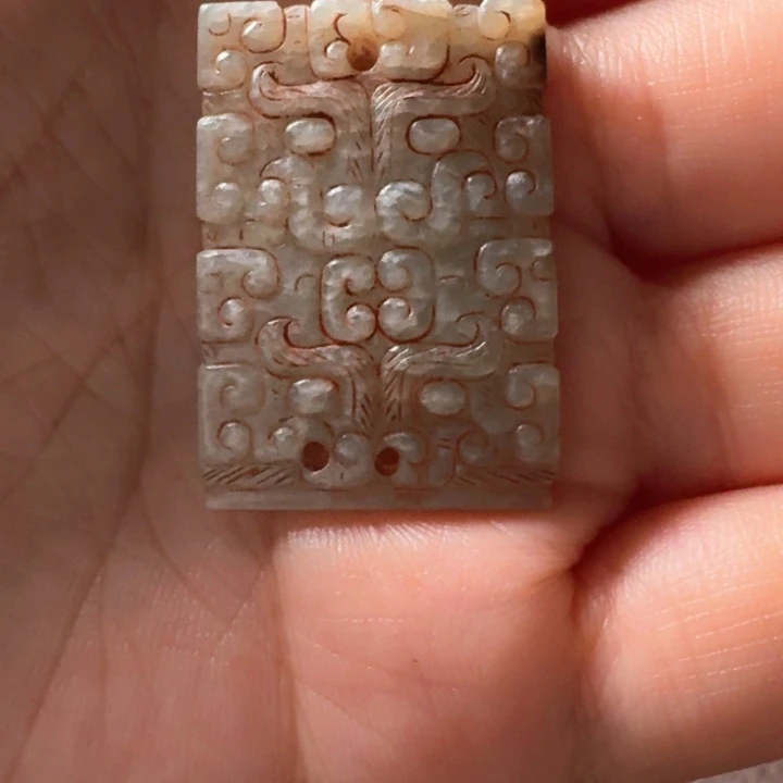 风***青未镶嵌和田玉（糖玉）挂件