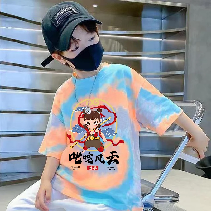 【新娜吒短袖】男童短袖t恤2025新款儿童夏装衣服男孩纯棉宝宝洋气