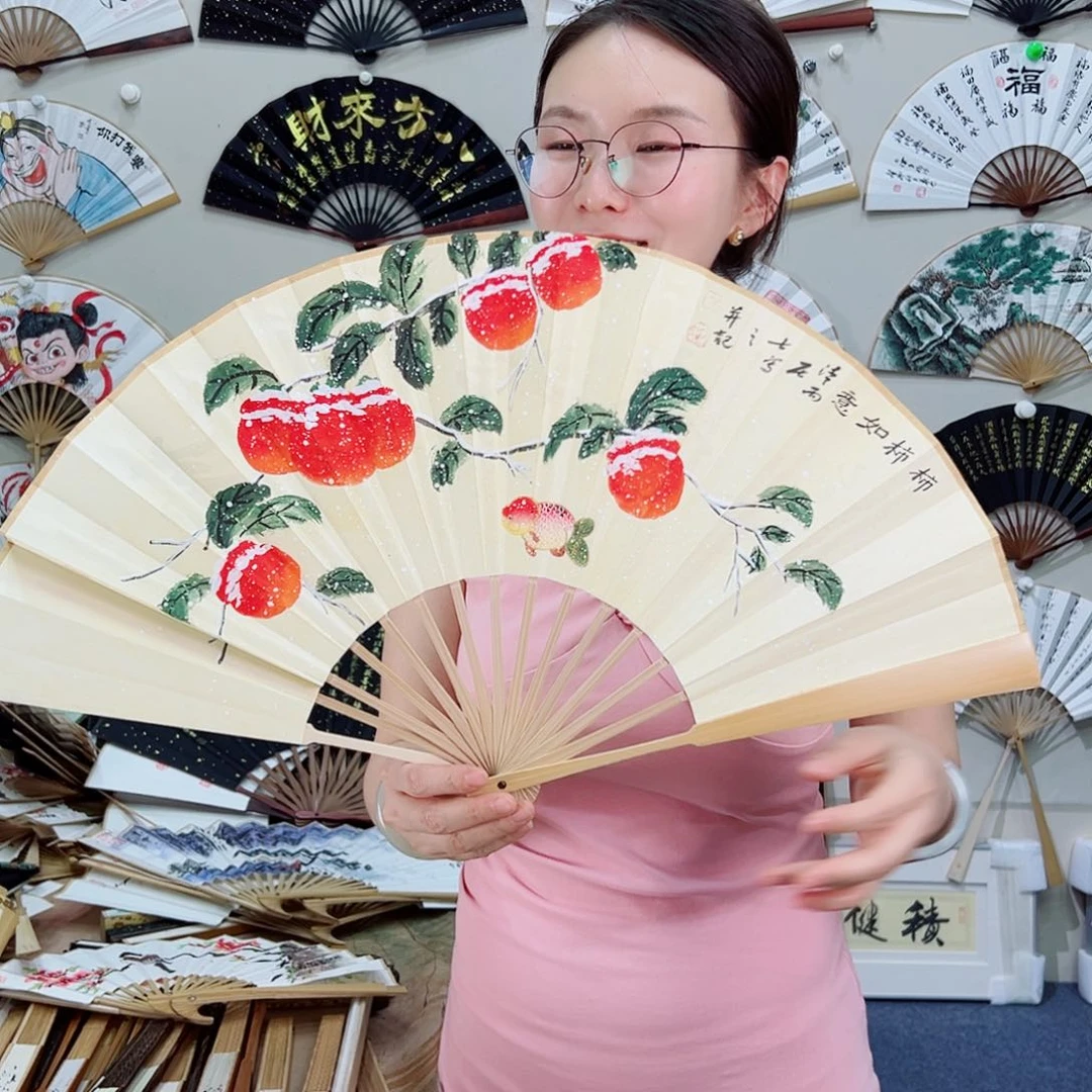 书法十寸玉竹-文玩扇-手写-粘好发出