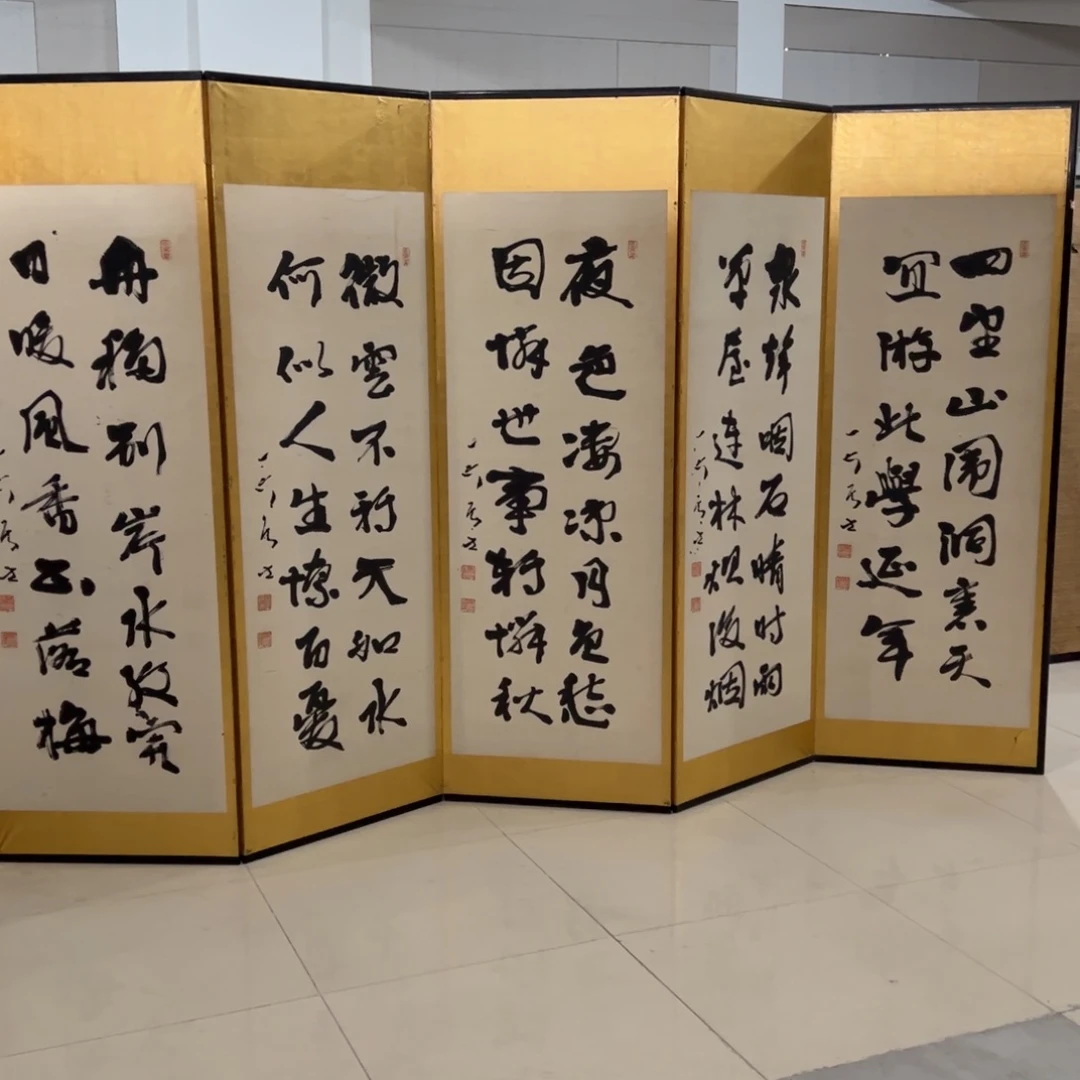绘画屏风框画茶空间设计