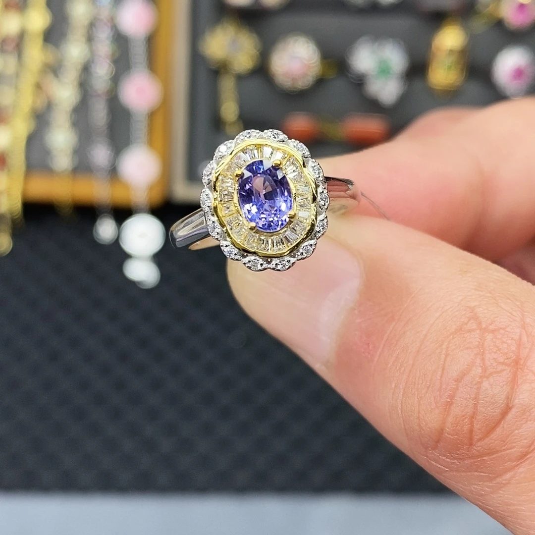 银S925镶嵌戒指蓝宝石