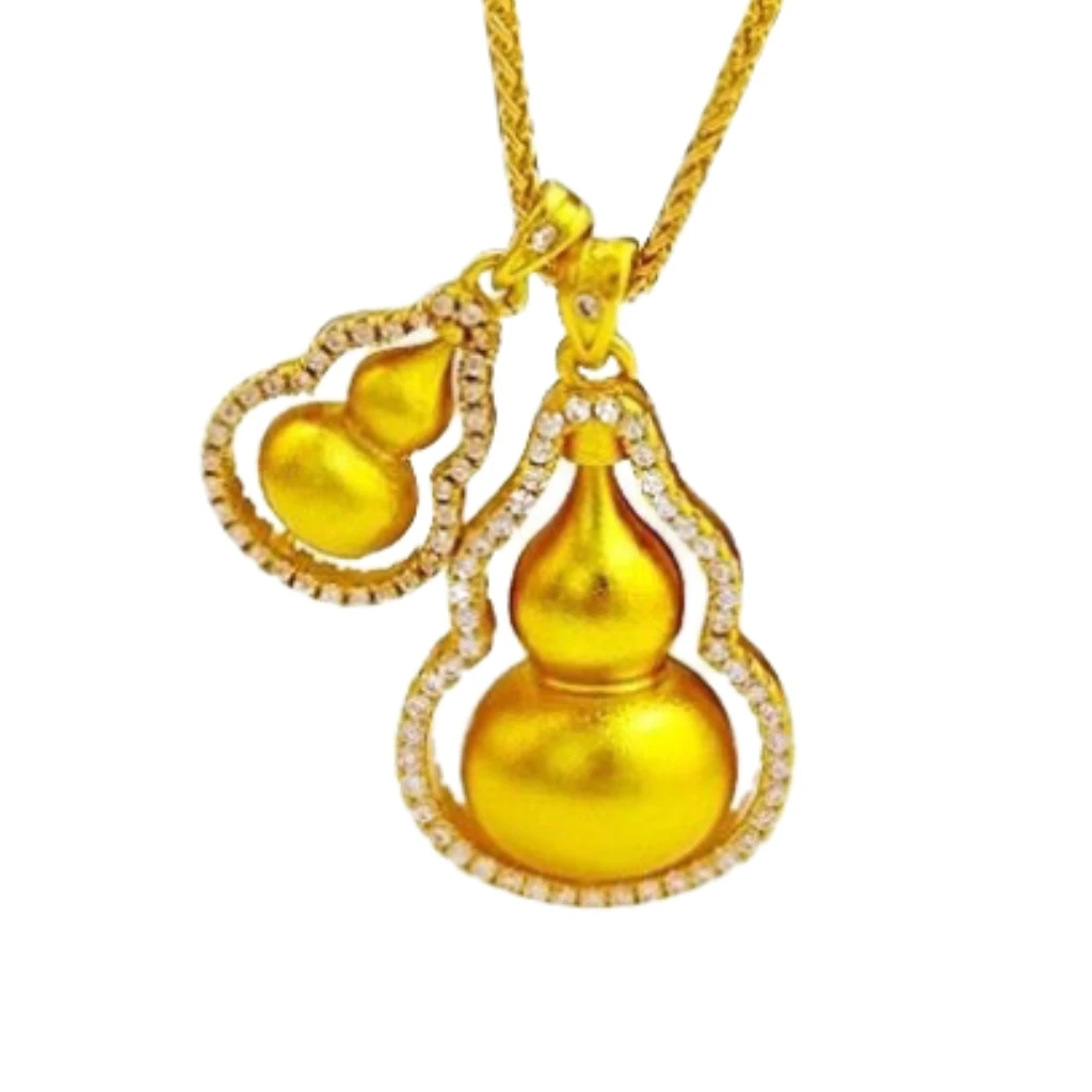 合金项链 福禄双全项链戴钻手工精品仿黄金里外一色不掉色仿黄金