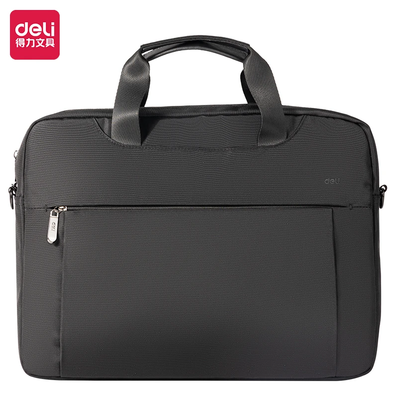 得力轻商务时尚简约保护黑色男士公文包笔记本包商务包