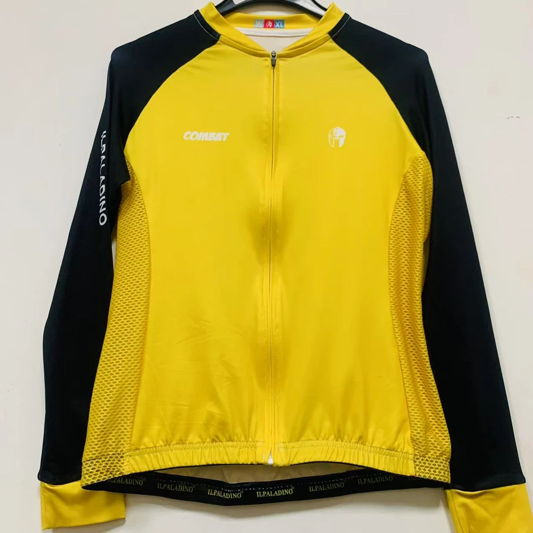 SQ 1017【黄黑拼色牛奶丝拼接长袖女士】ILPALADINO专业版骑行服