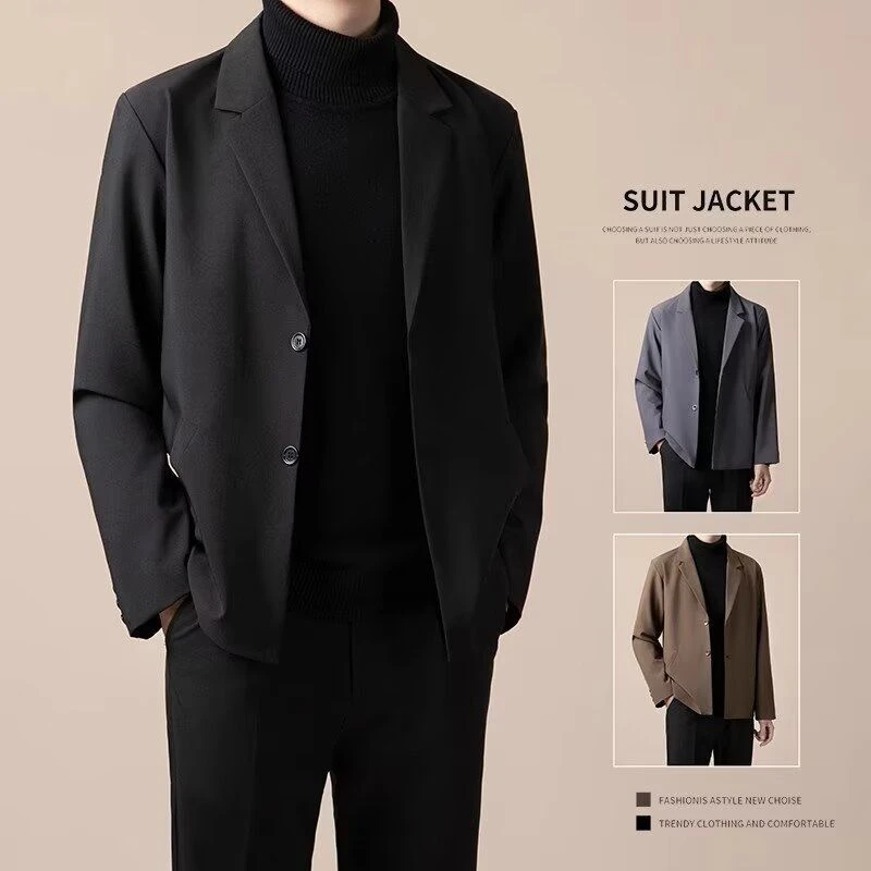 春秋小西服外套男痞帅韩版潮流ins男生轻熟风商务休闲西装外套