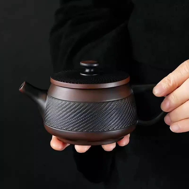 建水紫陶汉瓦泡茶壶可悬停旋转凤鸣壶大容量手工陶瓷功夫茶具茶壶