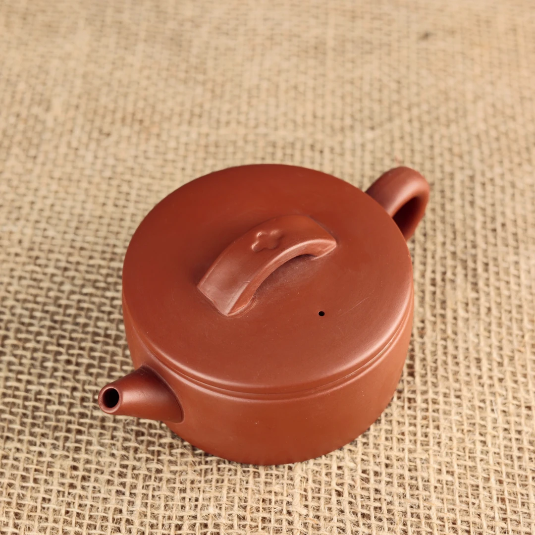 正宗宜兴紫砂壶朱泥半手工凤鸣壶小容量汉瓦壶紫砂泡茶壶高档茶具