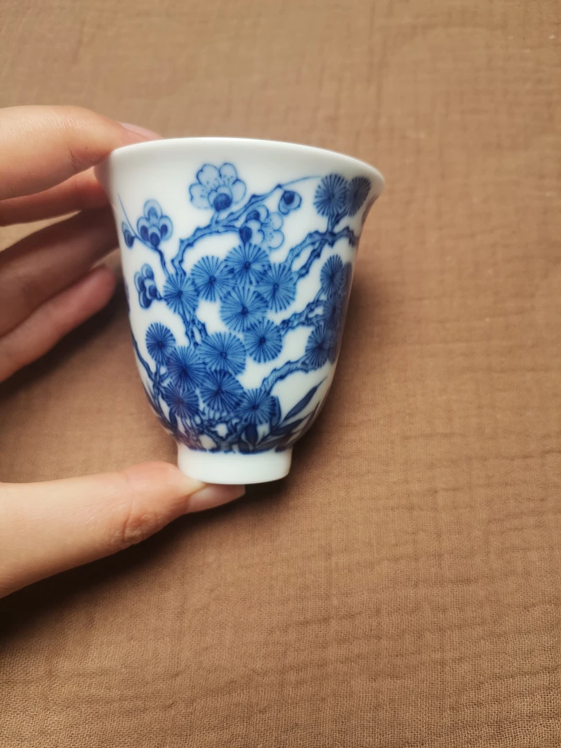 景德镇手绘松竹梅闻香杯