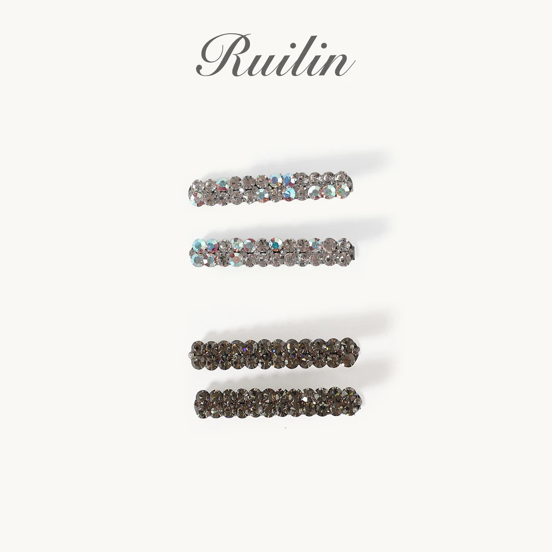 RUILIN【双排璀璨】发夹气质百搭镶钻钻发夹