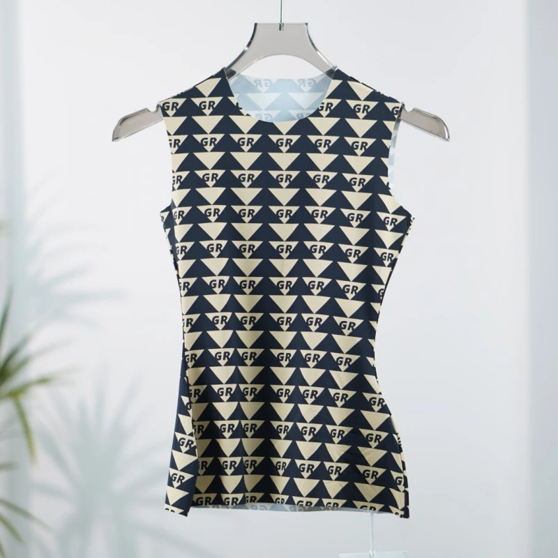 尚系列  E217-5  女装时尚撤柜满印背心黑杏色FW15R44