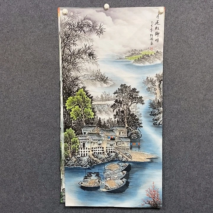 国画四尺夜景江南一幅