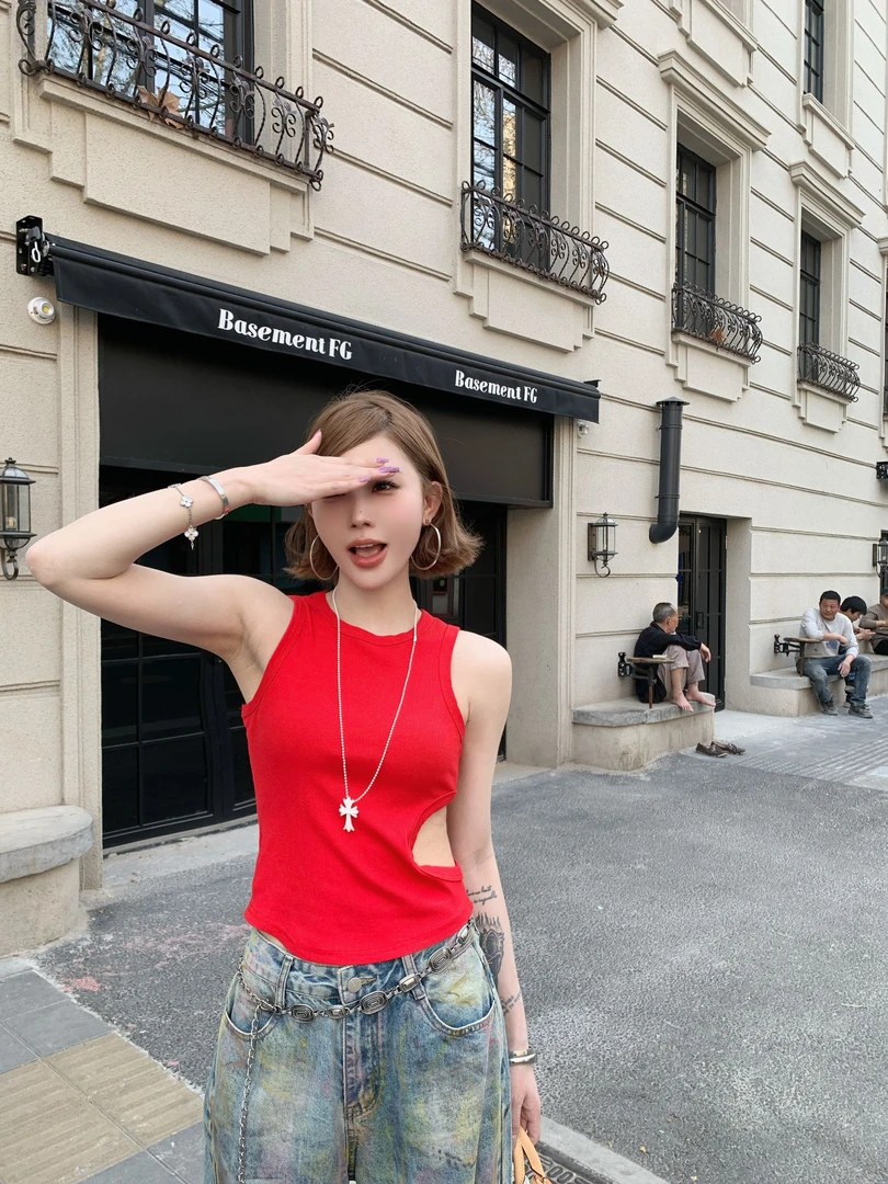 Lynka Vogue韩系双拼T恤背心两件套女夏季新款修身显瘦百搭上衣