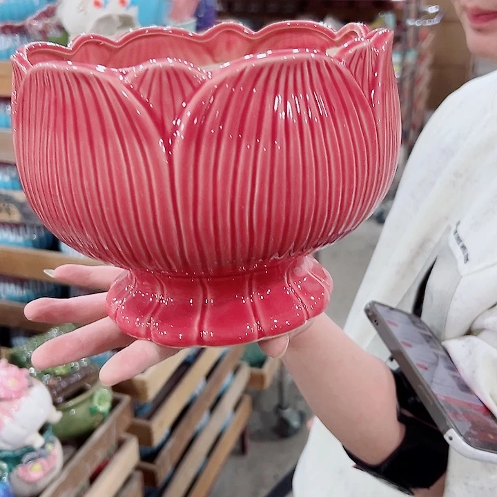 有孔.凑满10元发货多肉陶瓷花盆！