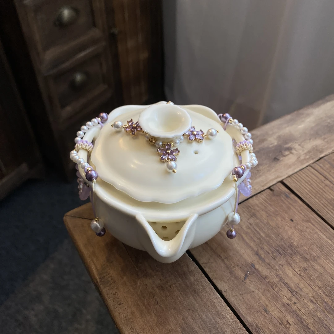 四海新品【月光白手抓壶宝瓶】中式精美陶瓷茶道器具茶壶容量180ml