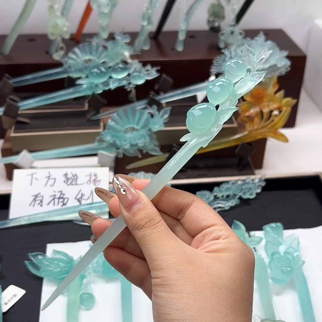 未镶嵌蛇纹石玉发饰