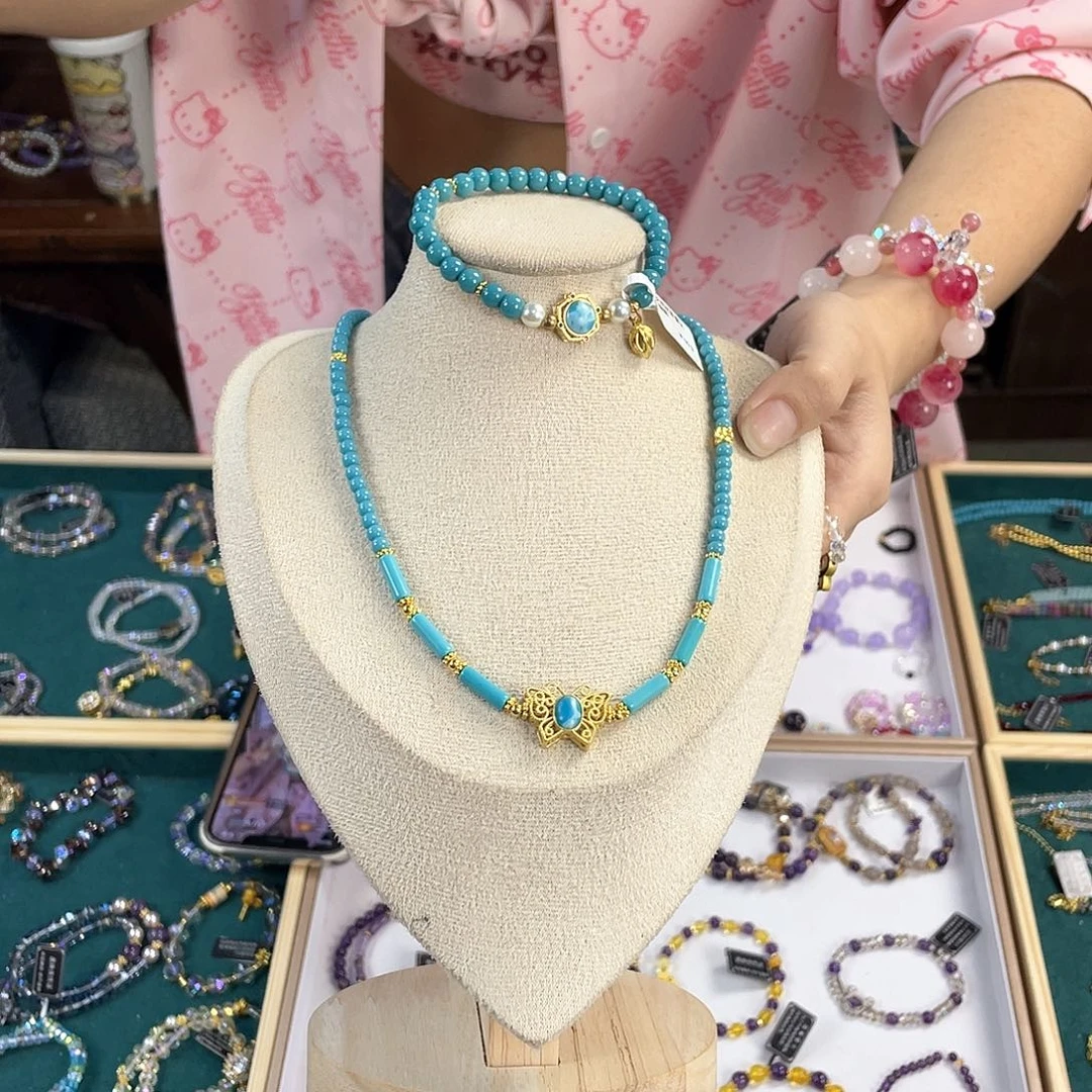 水晶手链银S925镀金镶嵌