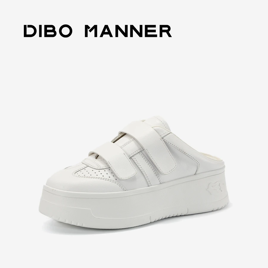 DIBO MANNER 口红印章系列 双魔术贴白色包头半拖251B09