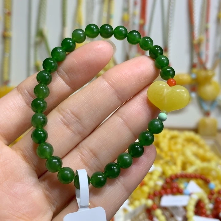 和田玉（碧玉）未镶嵌手链6mm