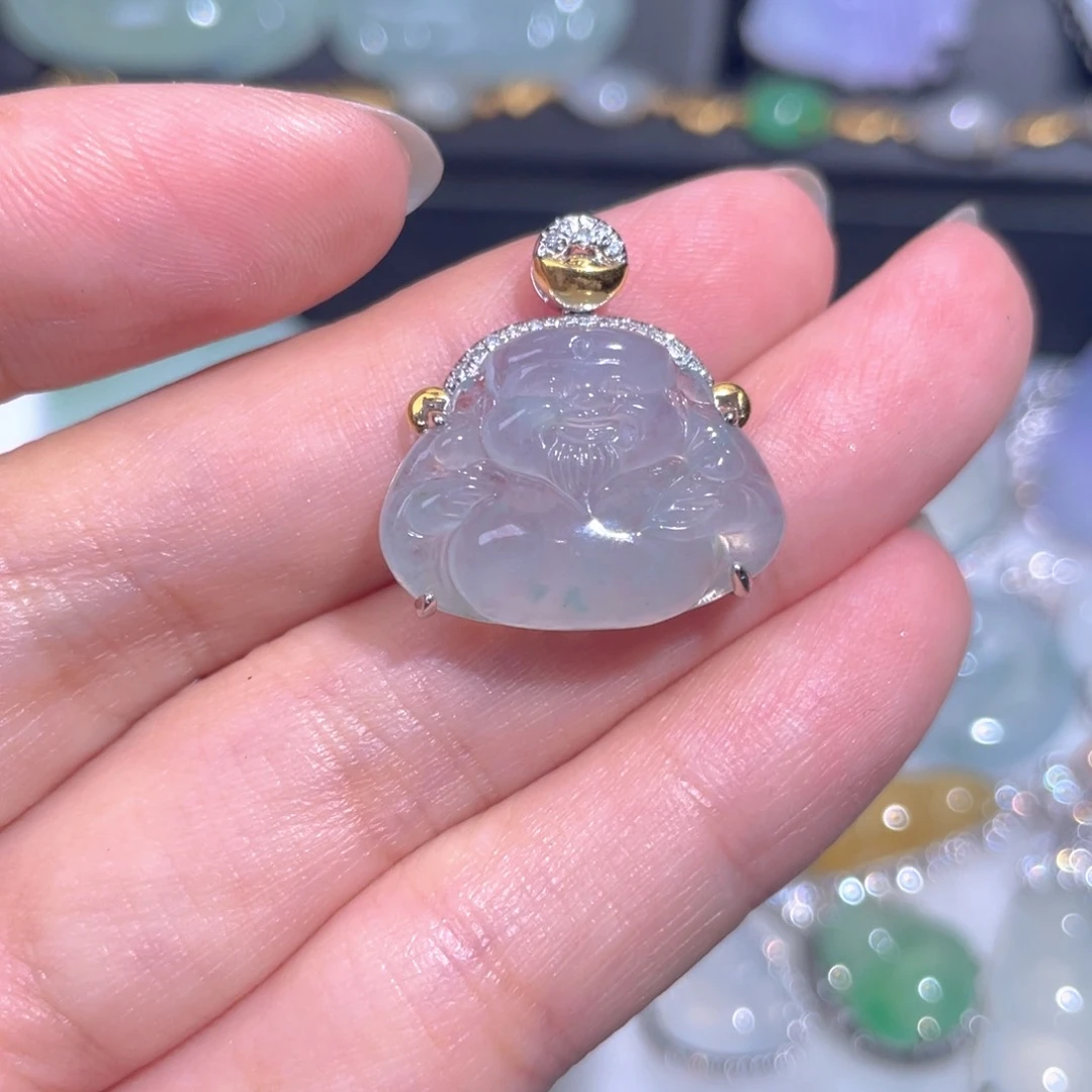 颈饰18K金镶嵌翡翠翡翠