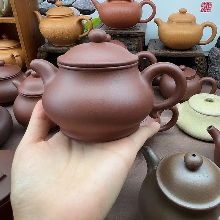茶壶紫砂特练紫泥  270微瑕   矮潘
